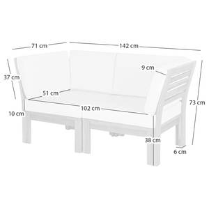 Loungegruppe LEXI 2-teilig Webstoff / Akazie massiv - Hellgrau