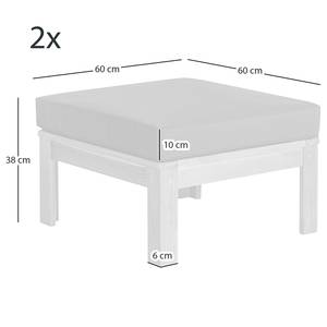 Loungegruppe LEXI 4-teilig Webstoff / Akazie massiv - Vanille