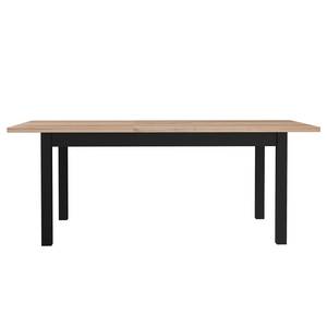 Eettafel Westlock (met uitschuiffunctie) - zilvereikenhouten look/zwart