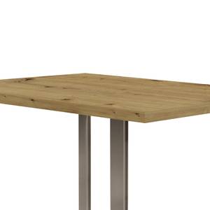 Table Megana Imitation chêne Artisan - Largeur : 140 cm - Acier inoxydable