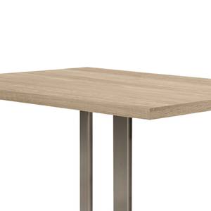 Eettafel Megana Sonoma eikenhouten look - Breedte: 140 cm - Roestvrij staal