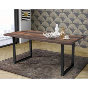 Table Megana Imitation bois ancien - Largeur : 140 cm - Noir