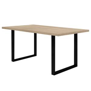 Table Megana Imitation chêne de Sonoma - Largeur : 160 cm - Noir