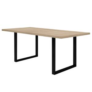 Eettafel Megana Sonoma eikenhouten look - Breedte: 180 cm - Zwart