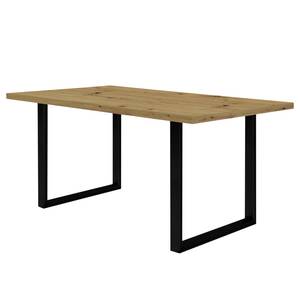 Eettafel Megana Eikenhoutlook Artisan - Breedte: 160 cm - Zwart