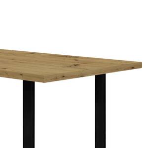 Eettafel Megana Eikenhoutlook Artisan - Breedte: 160 cm - Zwart