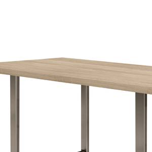 Eettafel Megana Sonoma eikenhouten look - Breedte: 180 cm - Roestvrij staal