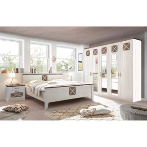 Comodino Hokksund Marrone - Bianco - Materiale a base lignea - 63 x 60 x 41 cm