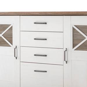 Comò Hokksund Marrone - Bianco - Materiale a base lignea - 158 x 89 x 47 cm