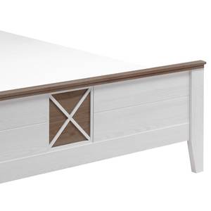 Struttura letto Hokksund Marrone - Bianco - Materiale a base lignea - 193 x 95 x 211 cm