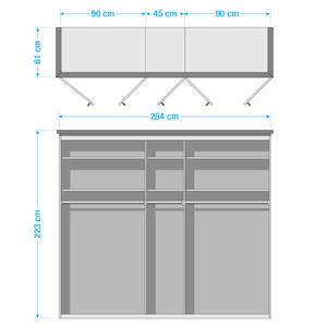 Drehtürenschrank Hokksund Braun - Weiß - Holzwerkstoff - 254 x 223 x 61 cm