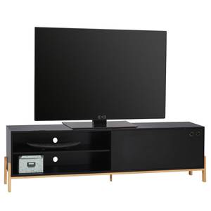 Tv-meubel Caborn I zwart/pijnboomhout