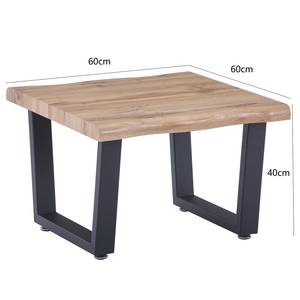 Table basse Grand Prix Imitation acacia / Noir - Largeur : 60 cm