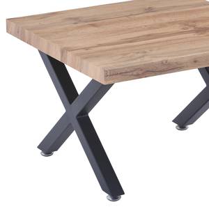 Table basse Grand Prix Imitation acacia / Noir - Largeur : 60 cm