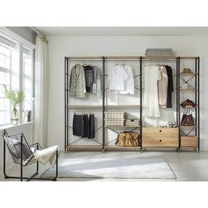 Garderobe Ruoms II acaciahouten look/zwart