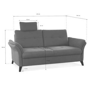 Sofa Wintertime (3-Sitzer) Webstoff Palila: Schwarz