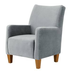 Fauteuil Shanghai Velours Ravi: Gris clair