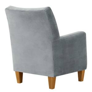 Fauteuil Shanghai Velours Ravi: Gris clair