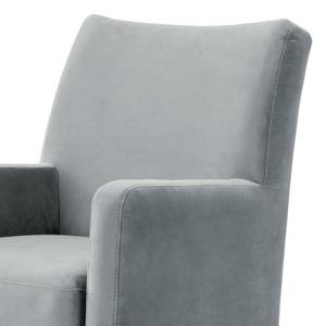 Fauteuil Shanghai Velours Ravi: Gris clair