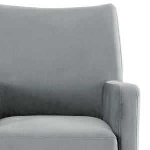 Fauteuil Shanghai Velours Ravi: Gris clair