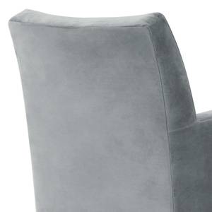 Fauteuil Shanghai Velours Ravi: Gris clair