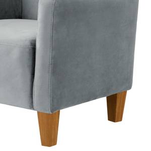 Fauteuil Shanghai Velours Ravi: Gris clair