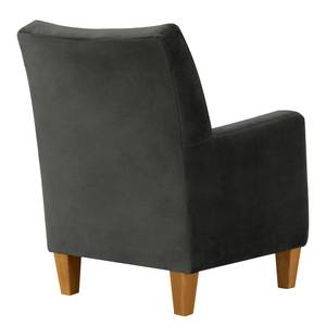 Fauteuil Shanghai Velours Ravi: Antracitekleurig