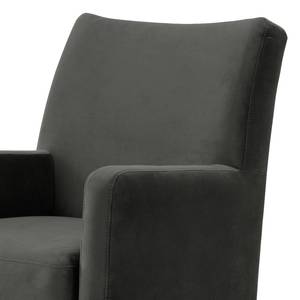 Fauteuil Shanghai Velours Ravi: Antracitekleurig