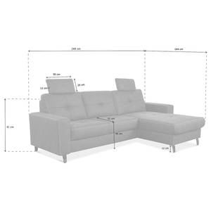 Ecksofa WadiWOOD I Microfaser Taeko: Braun - Longchair davorstehend rechts - Ohne Schlaffunktion