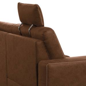 Ecksofa WadiWOOD I Microfaser Taeko: Braun - Longchair davorstehend links - Mit Schlaffunktion