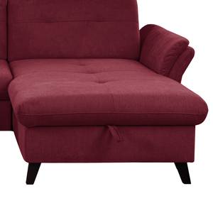 Ecksofa Wintertime Webstoff Palila: Beere - Longchair davorstehend rechts - Ohne Schlaffunktion