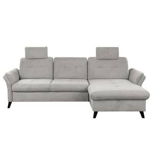 Ecksofa Wintertime Webstoff Palila: Granit - Longchair davorstehend rechts - Ohne Schlaffunktion