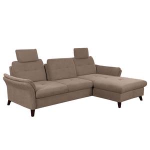 Ecksofa Wintertime Webstoff Palila: Nougat - Longchair davorstehend rechts - Ohne Schlaffunktion