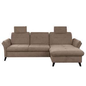 Ecksofa Wintertime Webstoff Palila: Nougat - Longchair davorstehend rechts - Ohne Schlaffunktion