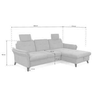 Ecksofa Wintertime Webstoff Palila: Nougat - Longchair davorstehend rechts - Ohne Schlaffunktion