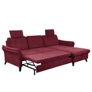 Ecksofa Wintertime Webstoff Palila: Beere - Longchair davorstehend rechts - Mit Schlaffunktion