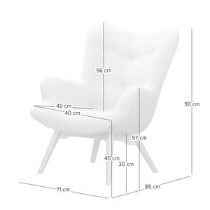 Sessel BRAZIL Bouclé Stoff Nola: Weiß - Ohne Hocker