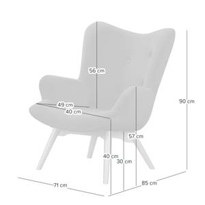 Sessel BRAZIL Samt Vaia: Dunkelgrau - Mit Hocker