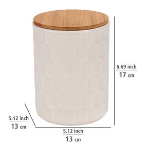 Vorratsdose Maya Keramik / Bambus - Weiß - Fassungsvermögen: 1.3 L