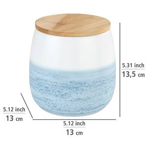 Vorratsdose Mala Keramik / Bambus - Blau / Weiß - Fassungsvermögen: 1 L