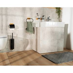 WC-Garnitur Orea Bamboo Edelstahl / Bambus - Schwarz / Natur