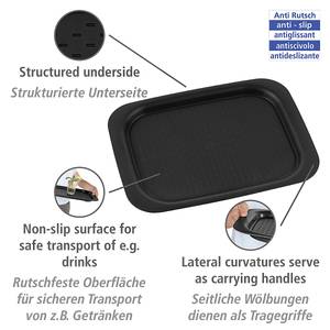 Anti-Rutsch Tablett XL Kunststoff - Schwarz