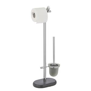 WC-Garnitur Puro II Stahl / Polyresin - Chrom / Anthrazit