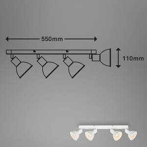 Plafondlamp Spoula plaatstaal - 4 lichtbronnen - Wit - Aantal lichtbronnen: 4