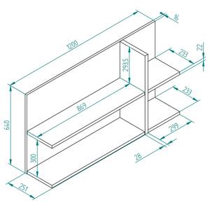 Woonwand Muuga II (4-delig) wit/grijs