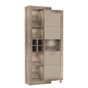 Kast Verdille hoogglans beige/antieke eikenhouten look