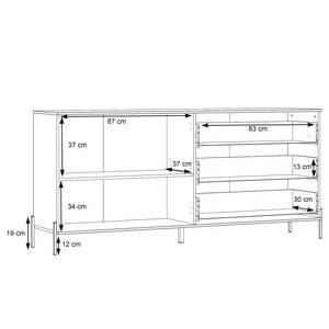 Buffet Ozora II Blanc brillant / Blanc mat