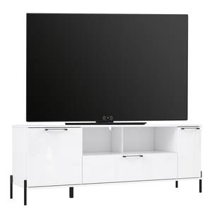 Meuble TV Ozora Blanc brillant / Blanc mat