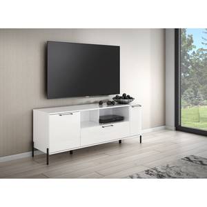 Meuble TV Ozora Blanc brillant / Blanc mat