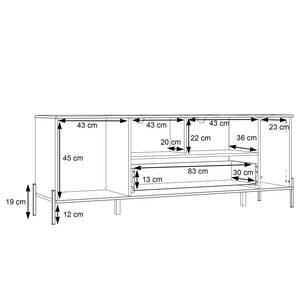 Meuble TV Ozora Blanc brillant / Blanc mat